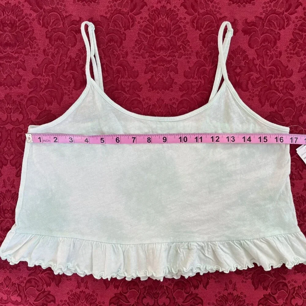 American Eagle Cotton Ruffle Crop Tank Top Medium - Picture 8 of 14